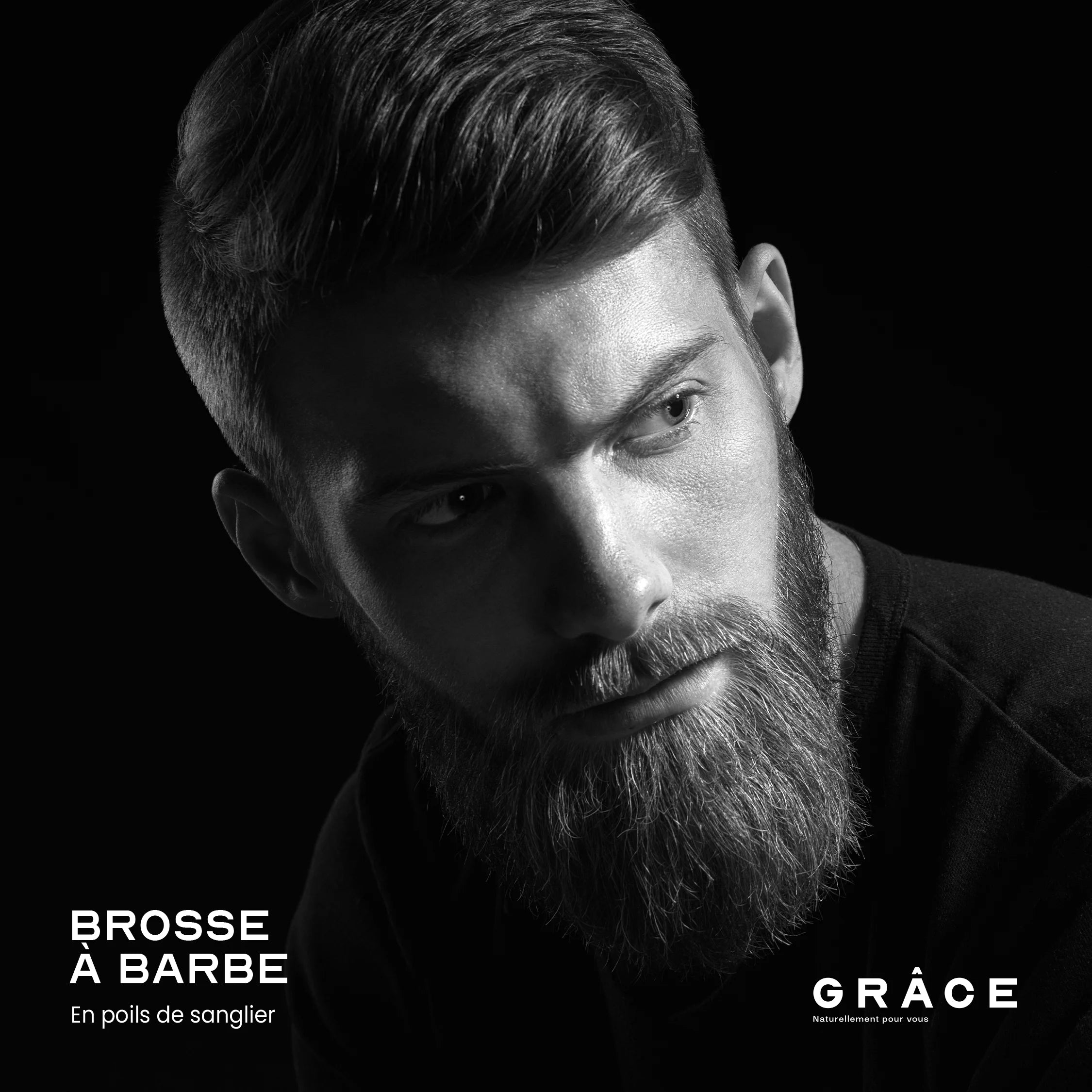 Brosse à barbe en poil de sanglier