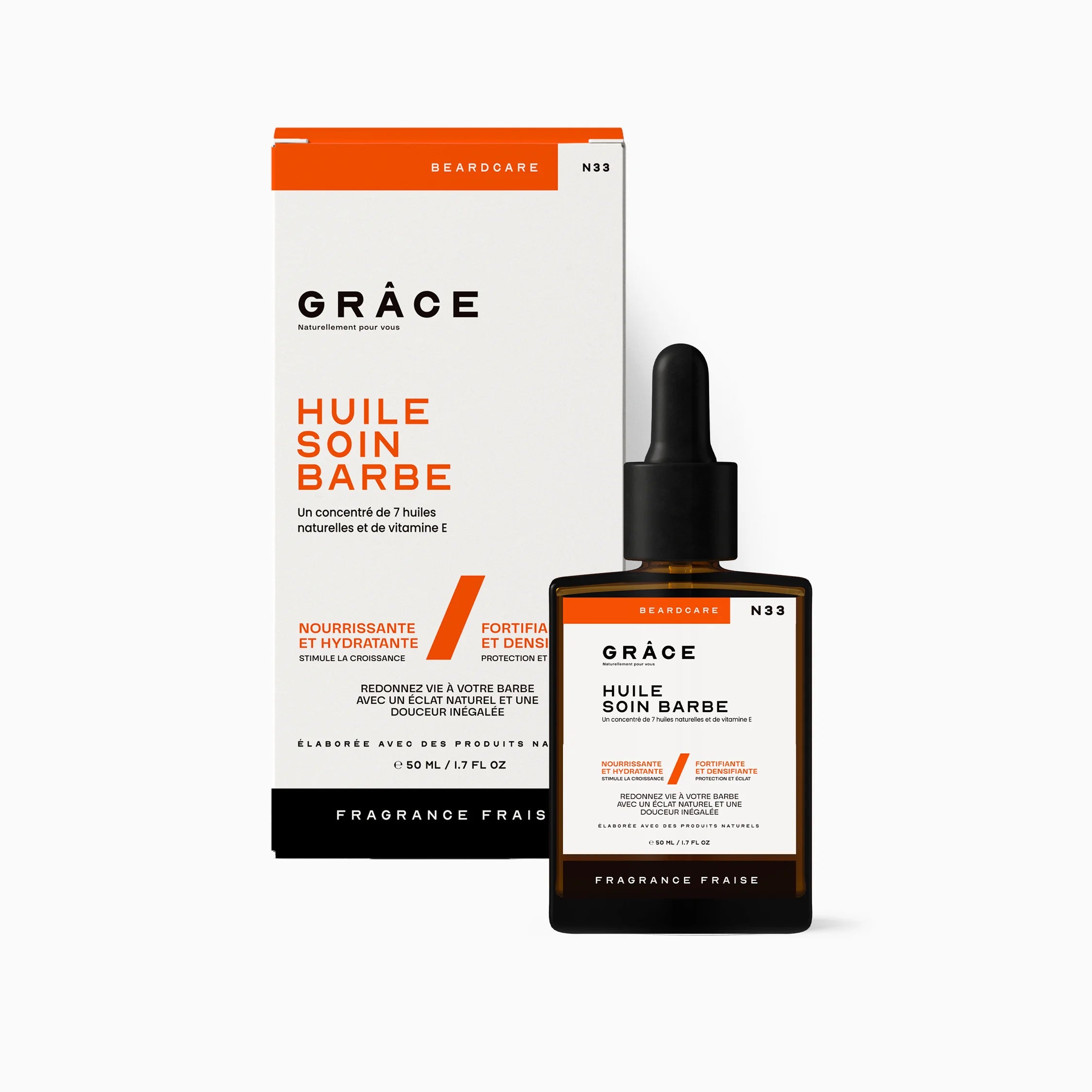 Huile soin barbe fraise