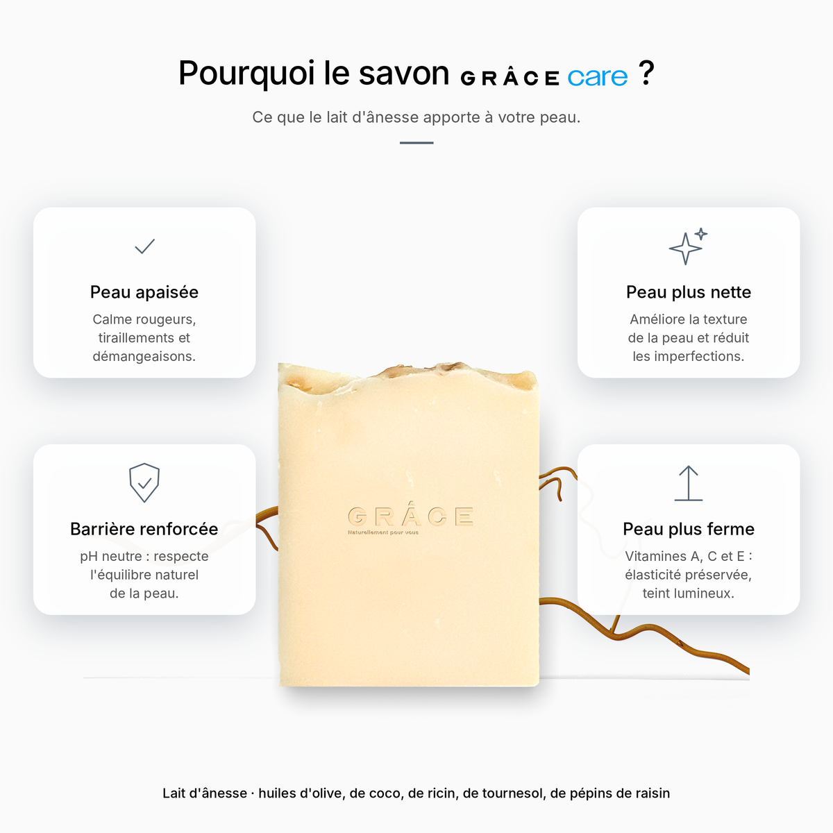 Savon au lait d'ânesse GRÂCE Care : pourquoi l'adopter