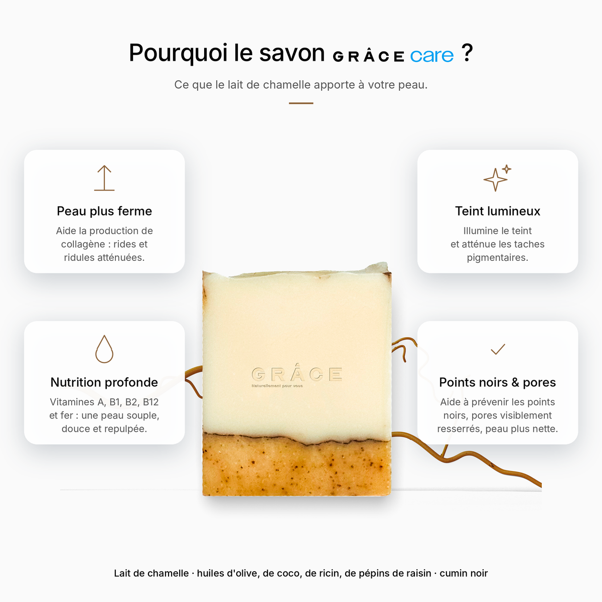 Savon au lait de chamelle GRÂCE Care : pourquoi l'adopter