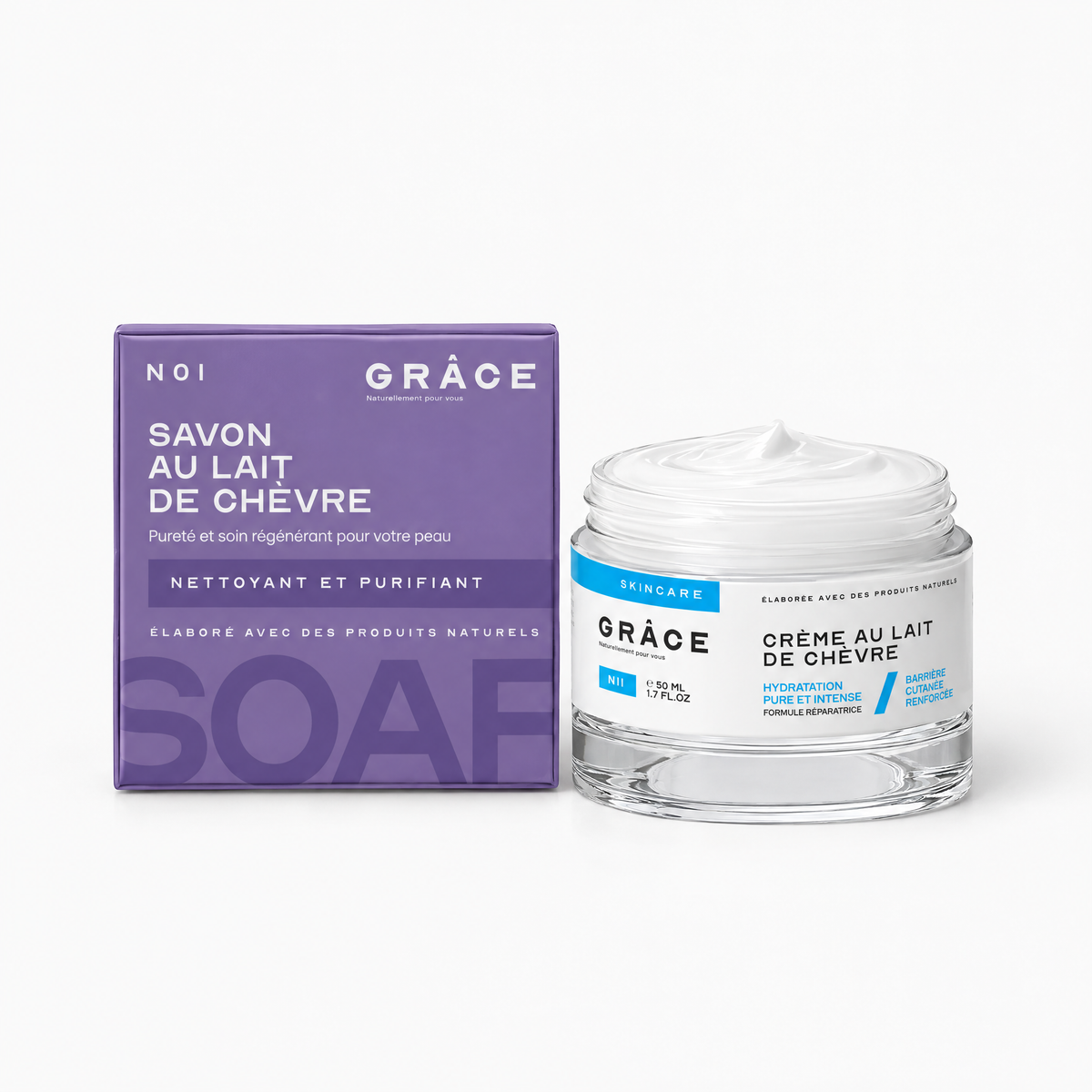 Duo savon et crème au lait de chèvre pour peau sensible
