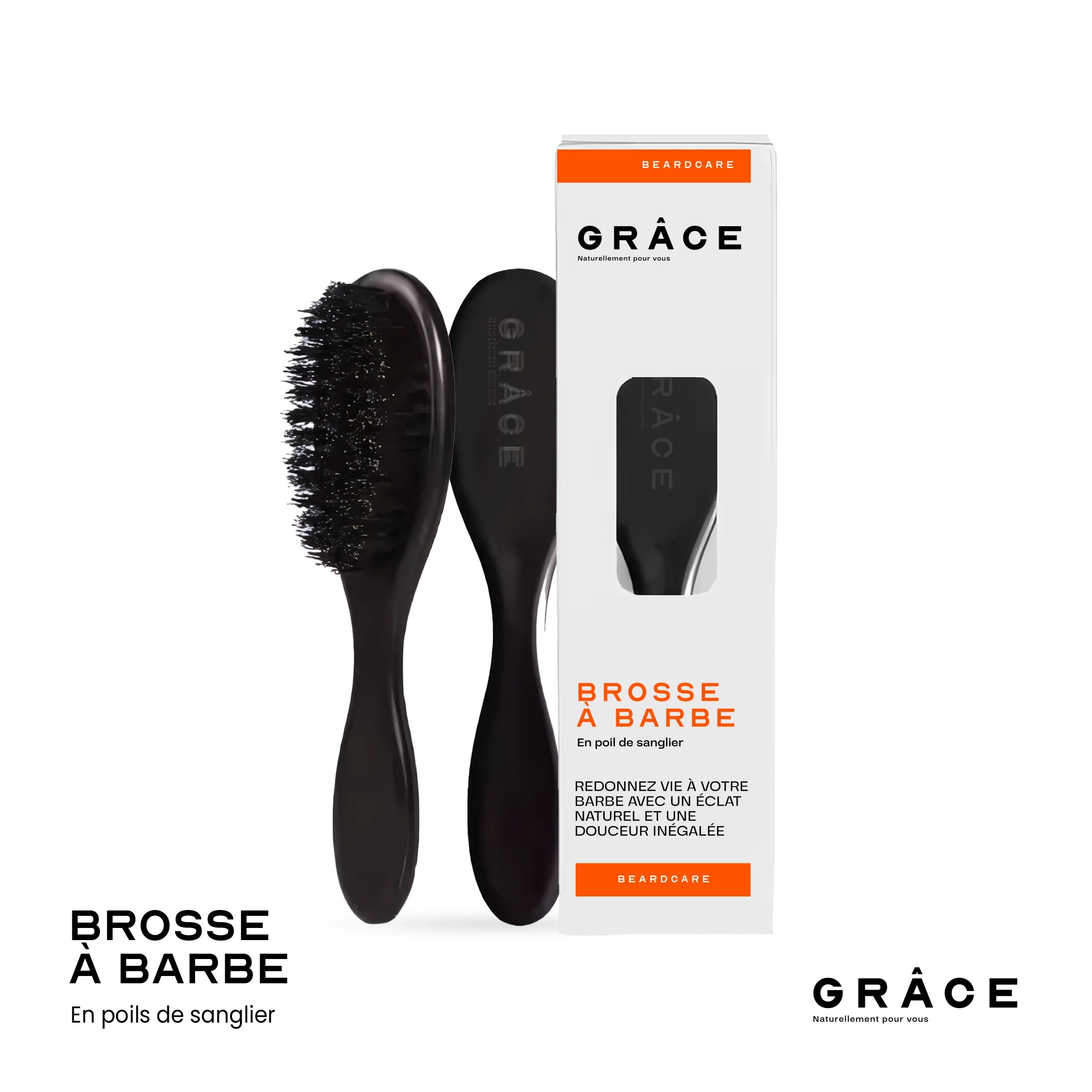 Brosse à barbe en poil de sanglier