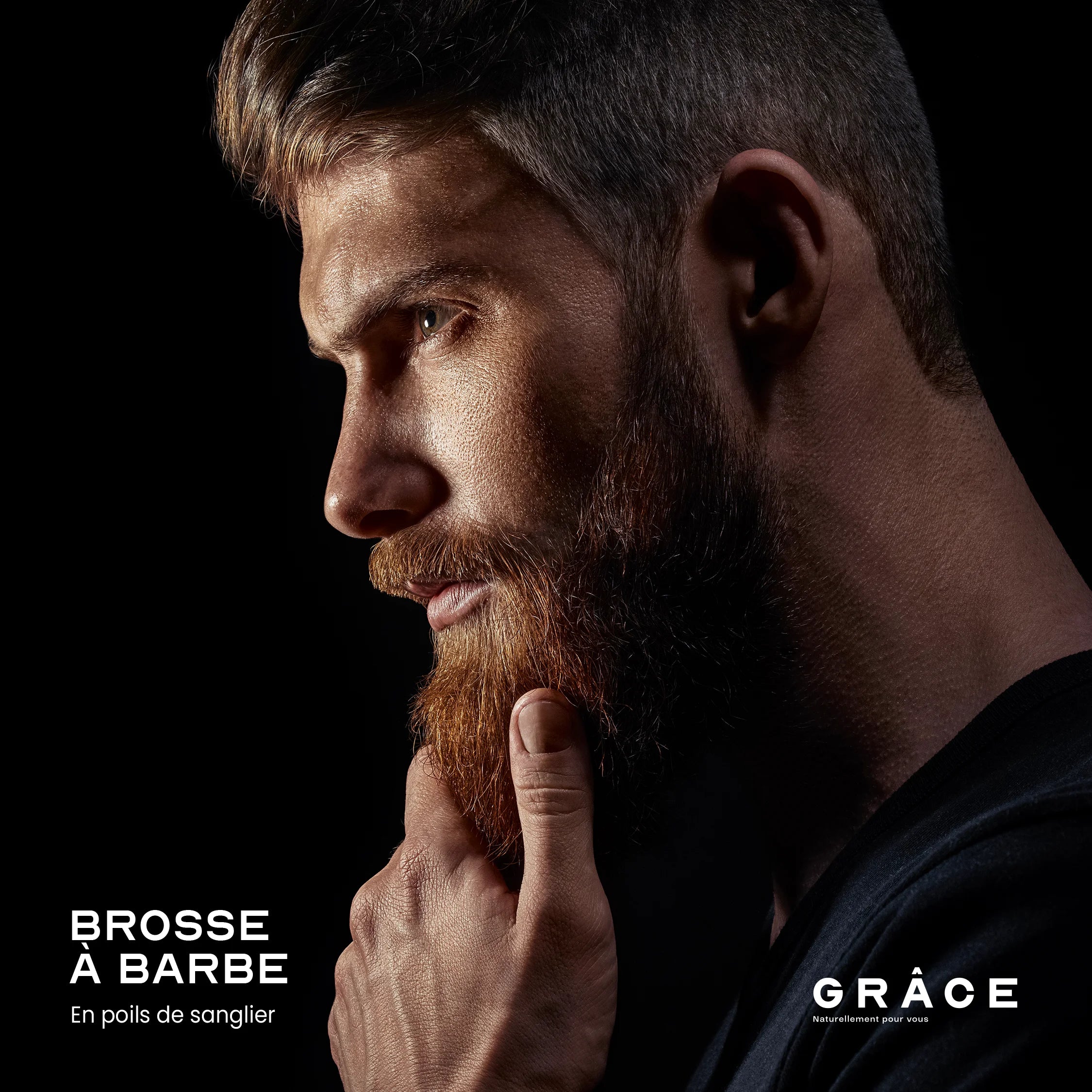Brosse à barbe en poil de sanglier