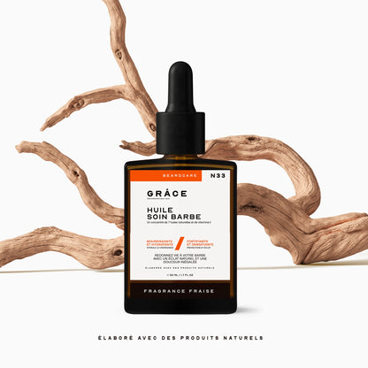 Huile soin barbe fraise