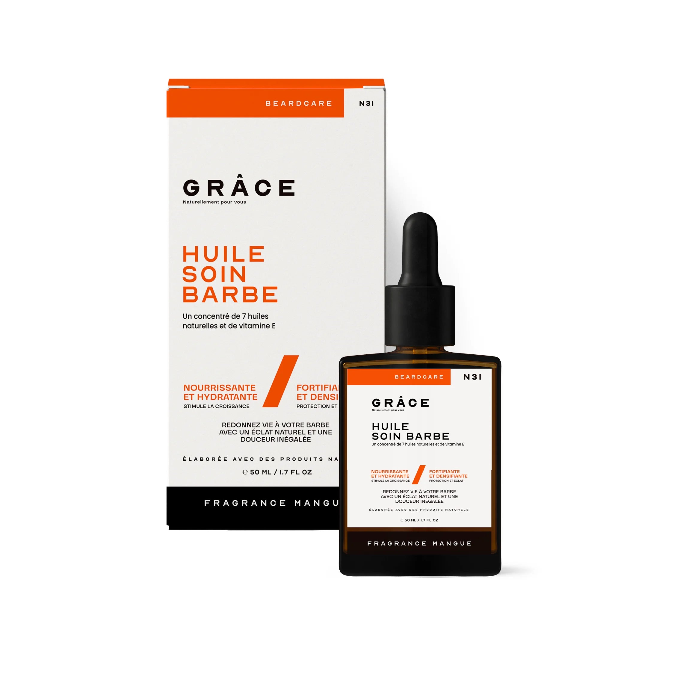 Huile soin barbe mangue