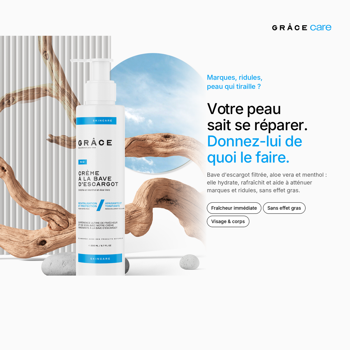 Crème à la bave d'escargot GRÂCE Care : la promesse