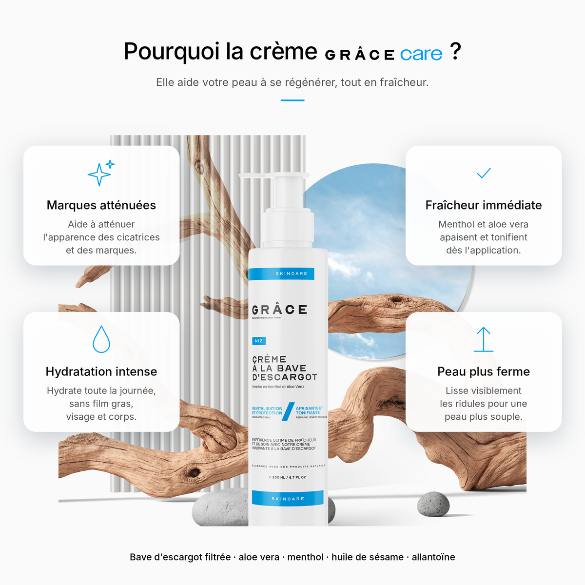 Pourquoi la crème à la bave d'escargot GRÂCE Care