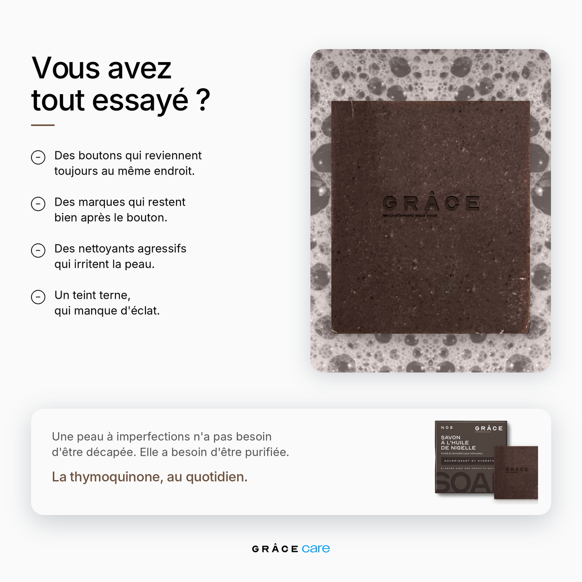 Savon à l'huile de nigelle GRÂCE Care : vous avez tout essayé