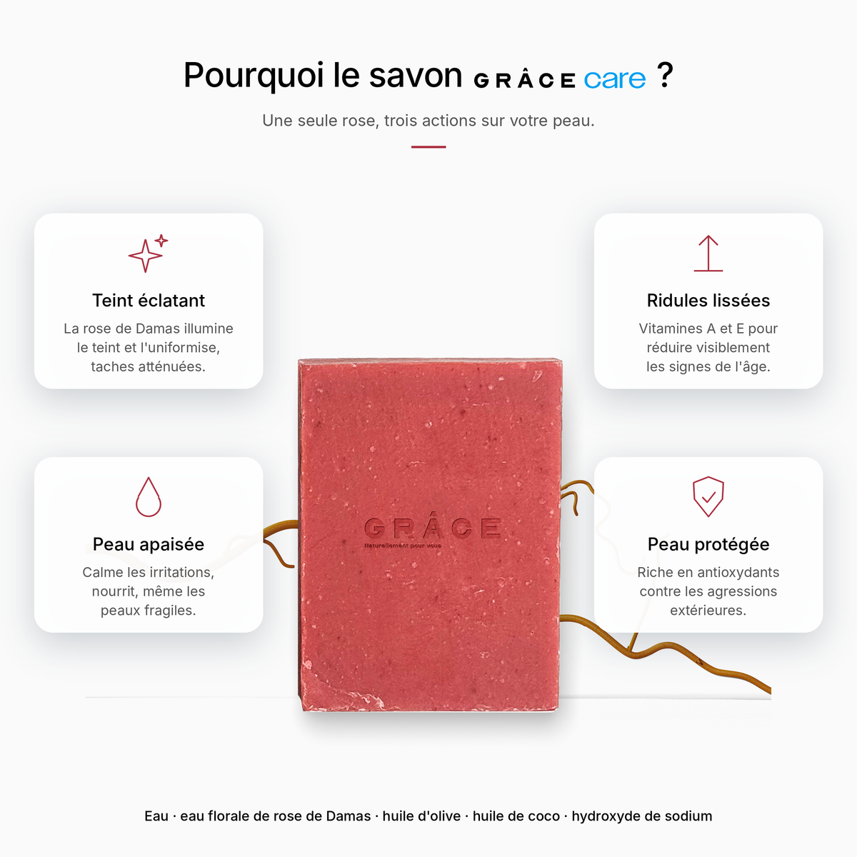 Savon à la rose de Damas GRÂCE Care : pourquoi l'adopter